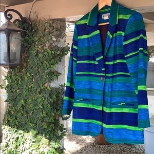 Blue and green stripped Micheal Taylor blazer